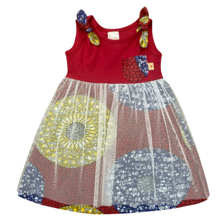 Red Ethnic Tulle Dress (12months)
