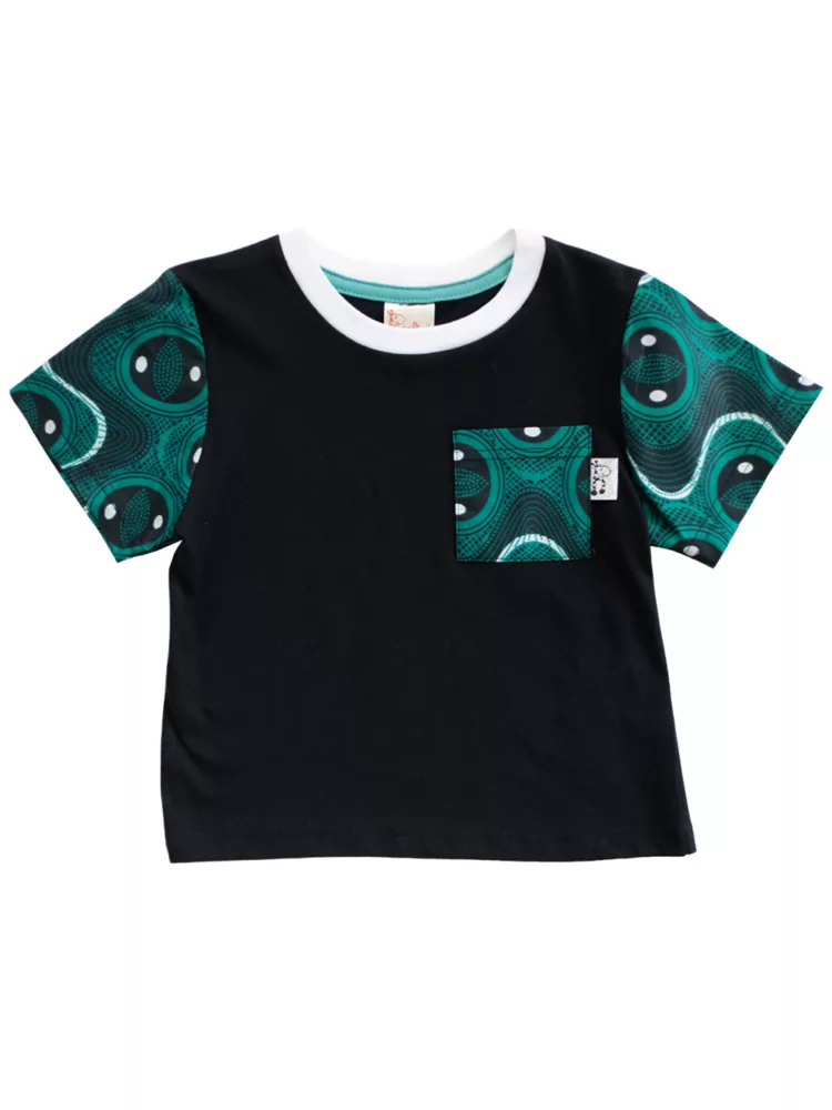 Black and Teal Ethnic Tee (1-7yrs)