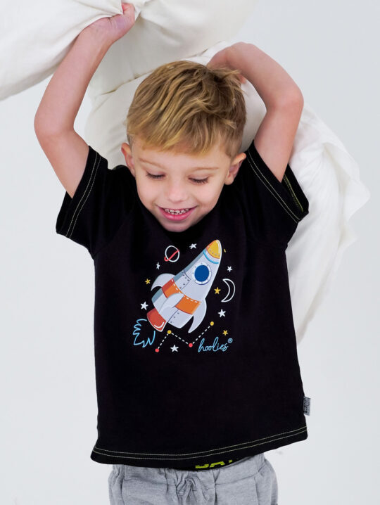 Cute Rocket Launch Tee for Boys