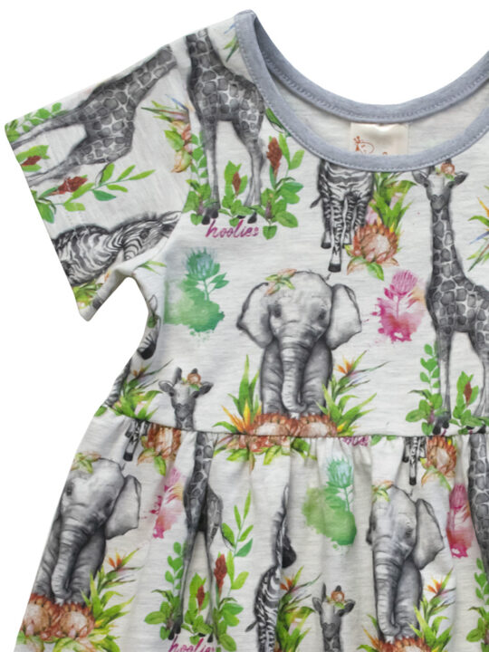 Watercolour Safari Dress with Headband in knit Zoom 1