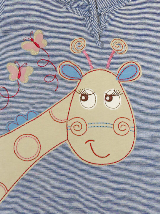 Girls Giraffe Embroidery Tee - Image 2