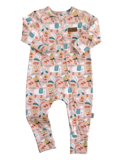 Peach Safari Baby Onesie - Baby Girl Clothes