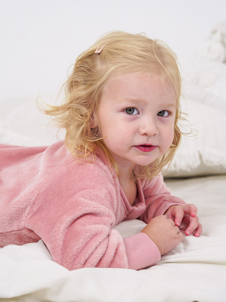 Luxury Dusty Pink Plushiegrow™ - Plush Fleece Kids Onesie to 7yrs