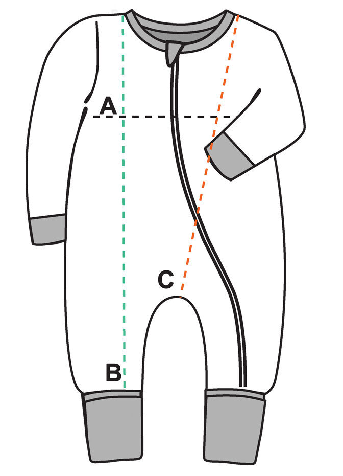 Kids and babies Winter Onesie Size Chart