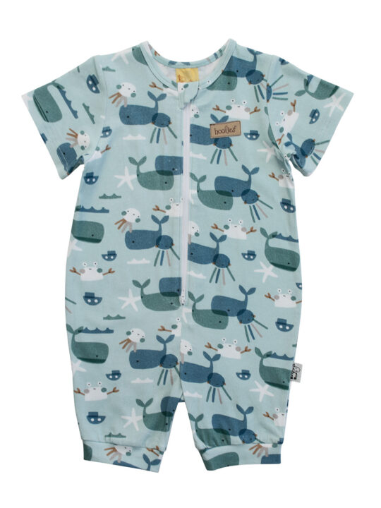 Marine sealife short onesies for baby