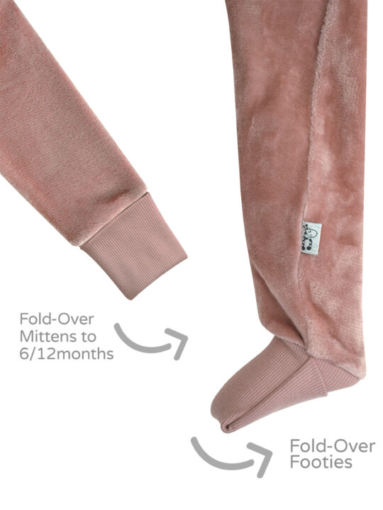 Rose Gold Girls Fleece Onesie