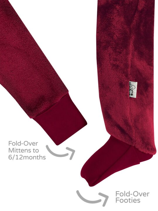 Berry Plush Onesie Mitten and Footie