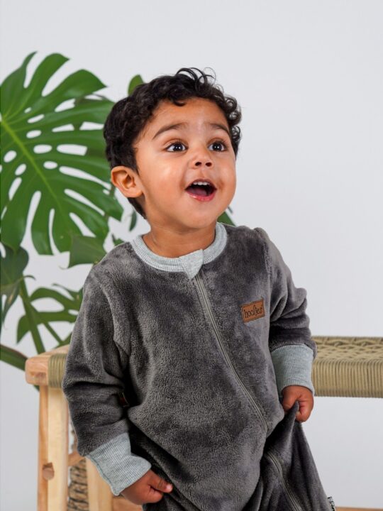 Grey Plush Kids Onesie