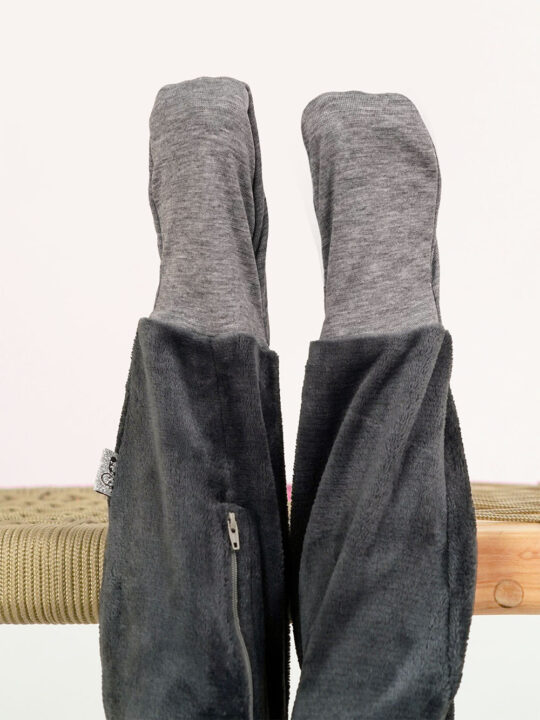 Grey Plush Kids Onesie Footies