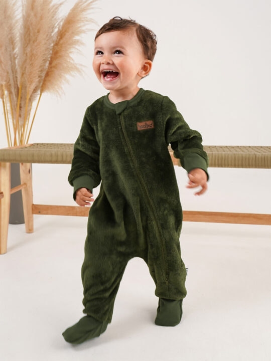 Khaki Kids Fleece Onesie