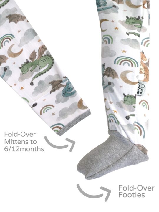 25WDO Dragon Onesie Footie and Mitten