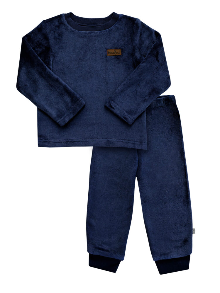 Navy Plush Set Boys Winter Fleece Set
