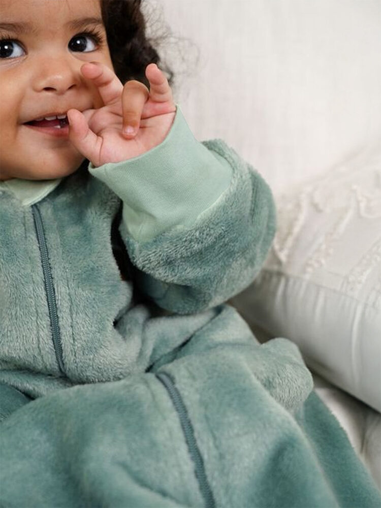 Pistachio Sleeved Sleep Sack Detail Pic