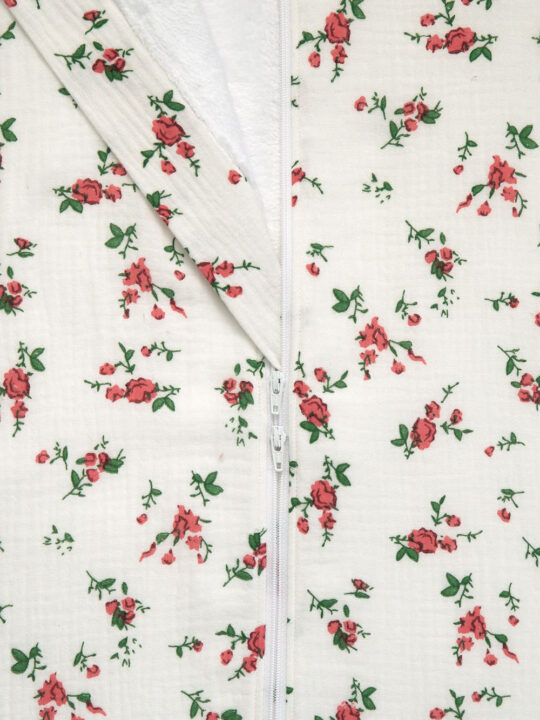 Ditsy Roses Muslin Sleep Sack Zoom 1