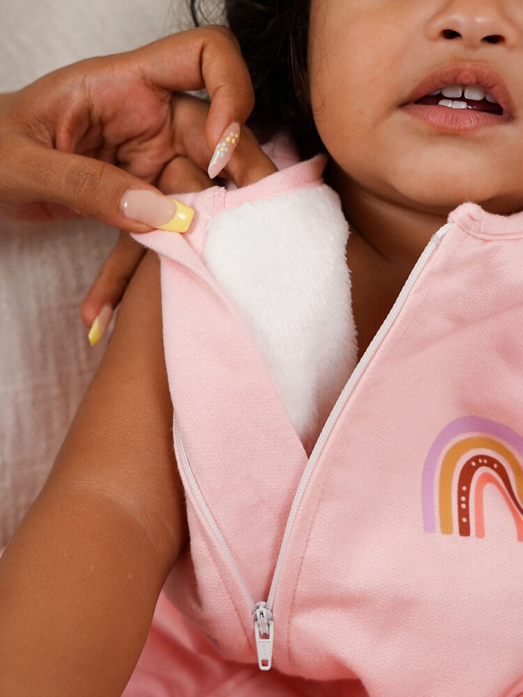 Pink Rainbow Sleep sack Model