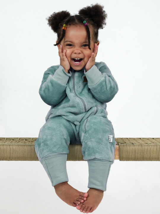 Pistachio Duck Egg Plush Fleece Onesie Model 1
