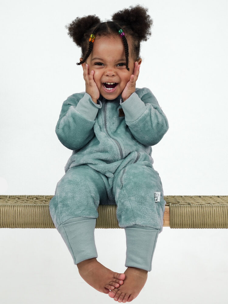 Pistachio Duck Egg Plush Fleece Onesie Model 1