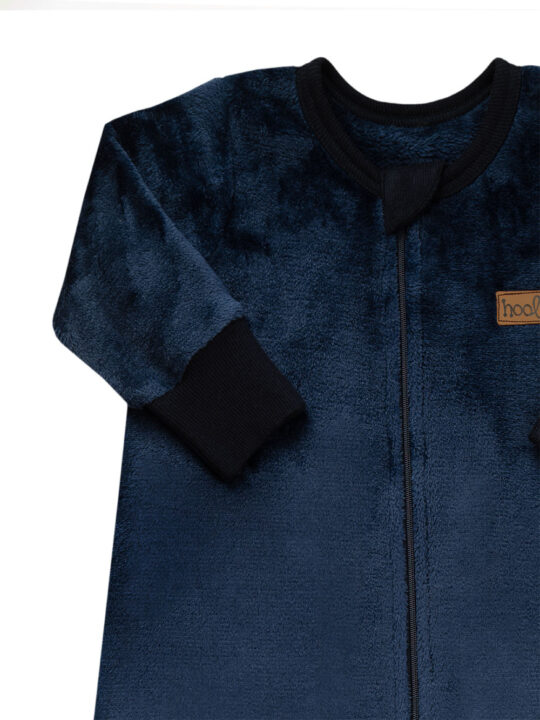 Dark Blue Plush Kids Sleep Sack Detail