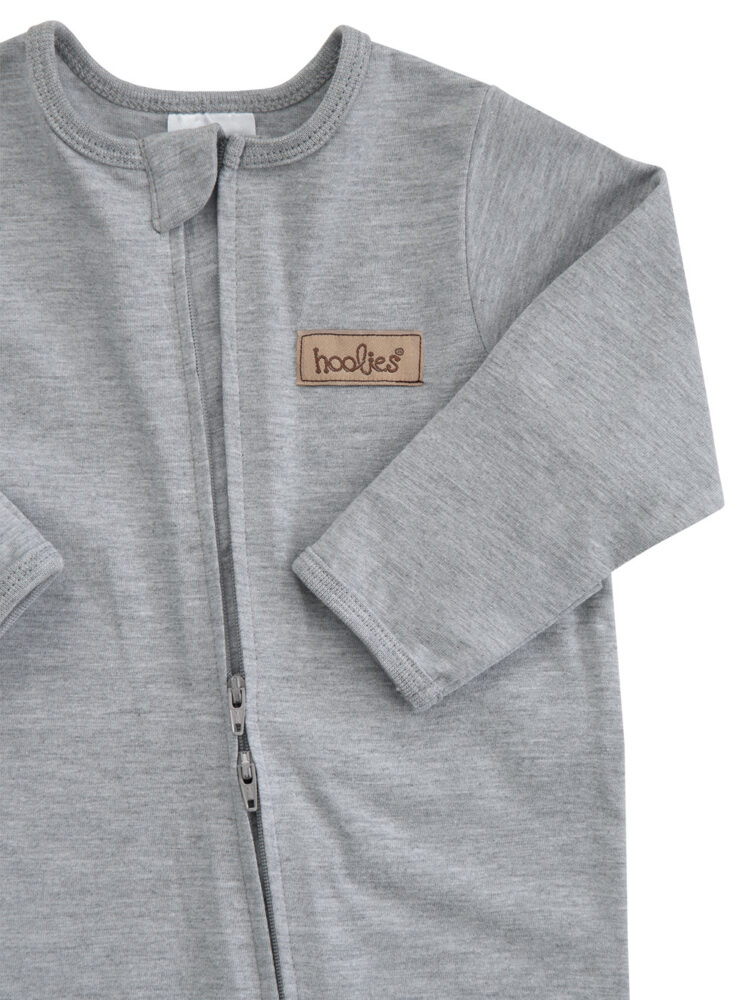 Grey Melange Cotton Onesie Zoom 1