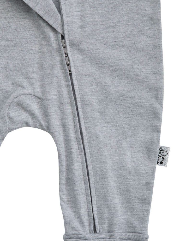 Grey Melange Cotton Onesie Zoom 2