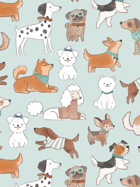 Minty Woof Print