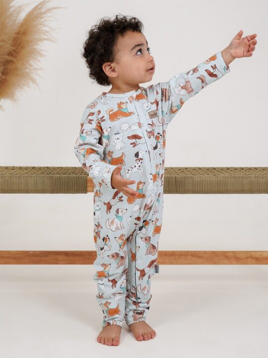 Minty Woofs Onesie Model2