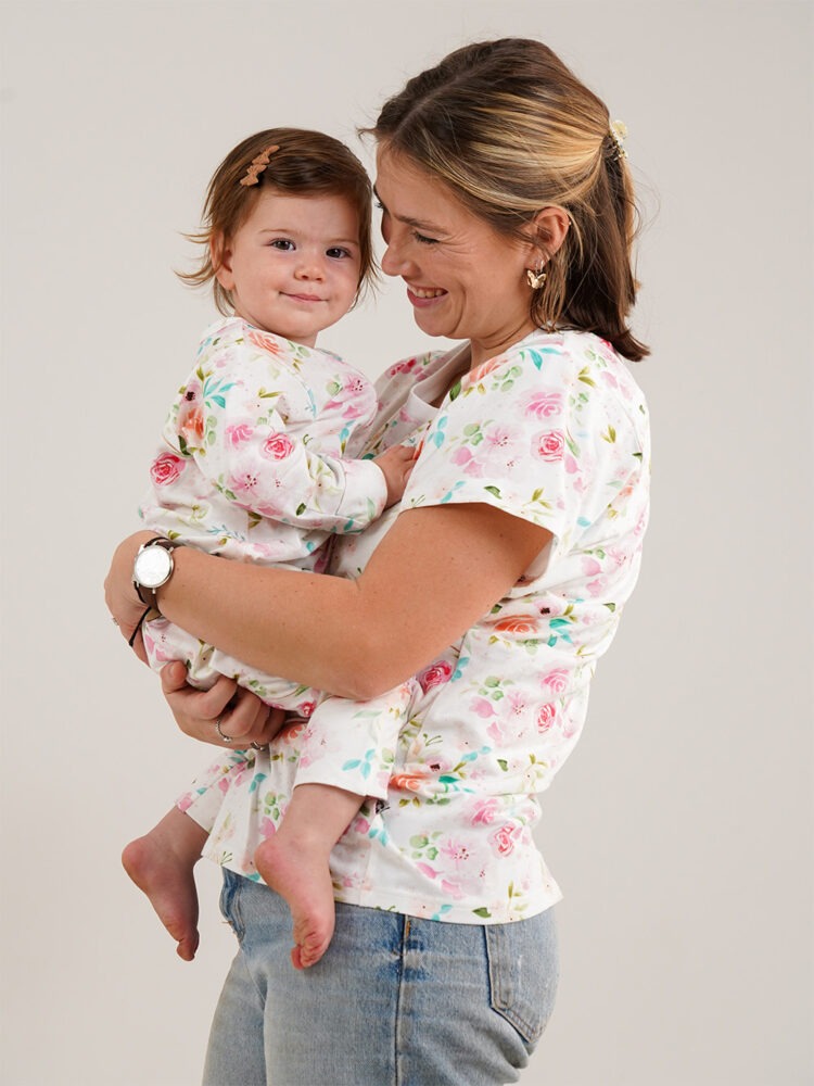 Waterclour Roses Onesie Model 2