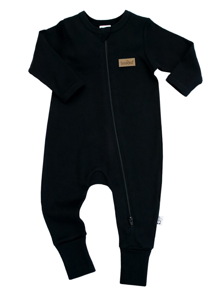 Black Cotton Baby Onesie