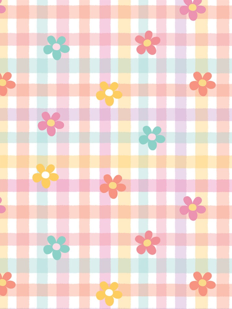 Rainbow Gingham Print