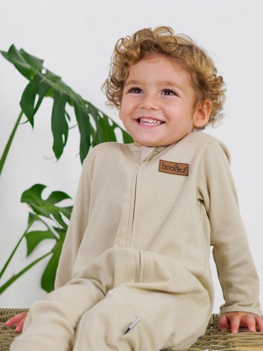 Stone Cloud Cotton Rib Onesie Model