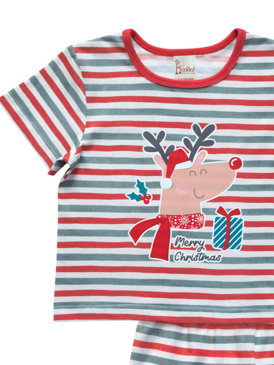 Candy Stripe Kids Christmas Pyjamas Set Detail