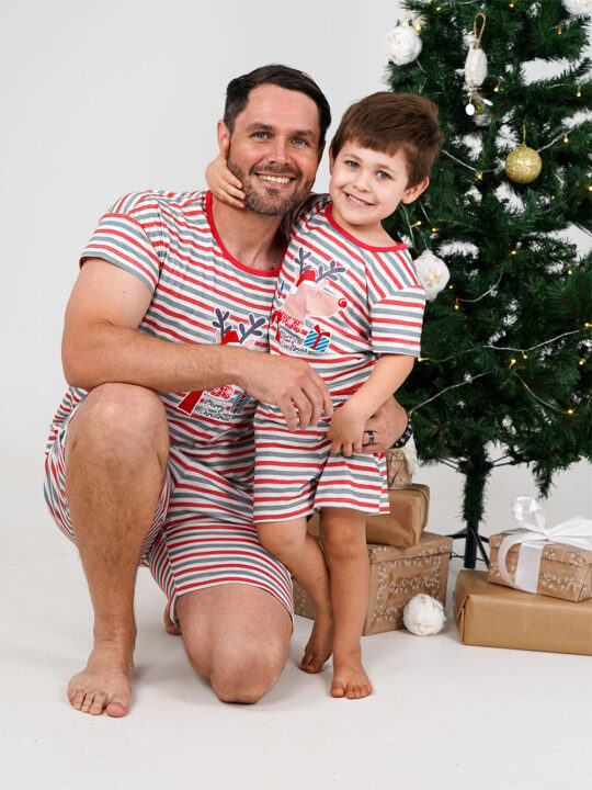 Kids Christmas Festive Stripes Pyjamas Set - Image 3