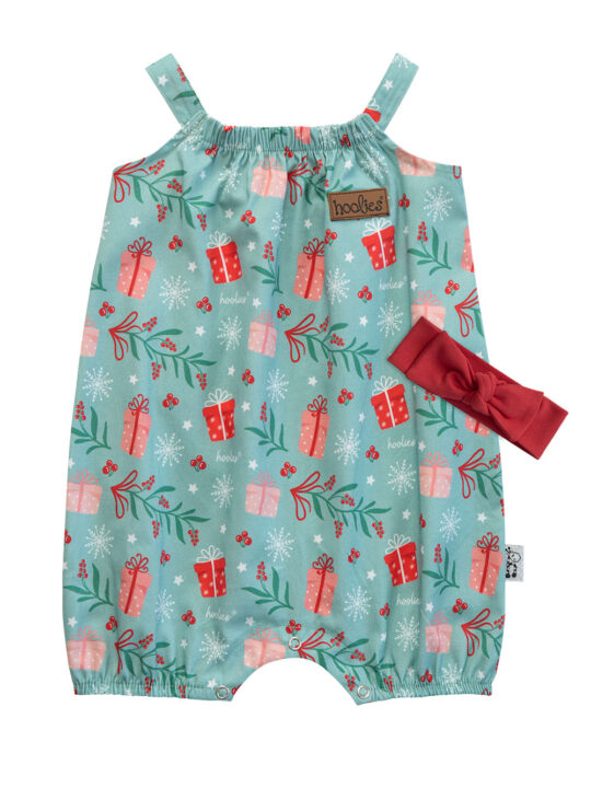 Girls Christmas Sprig & Sparkle Romper Set