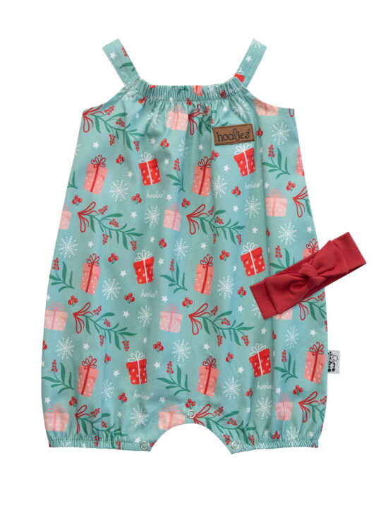 Girls Christmas Sprig & Sparkle Romper Set