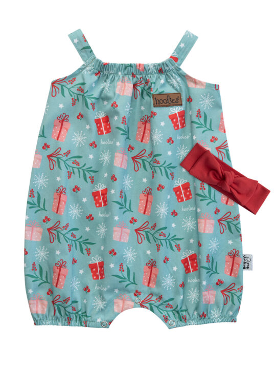 Girls Christmas Sprig & Sparkle Romper Set
