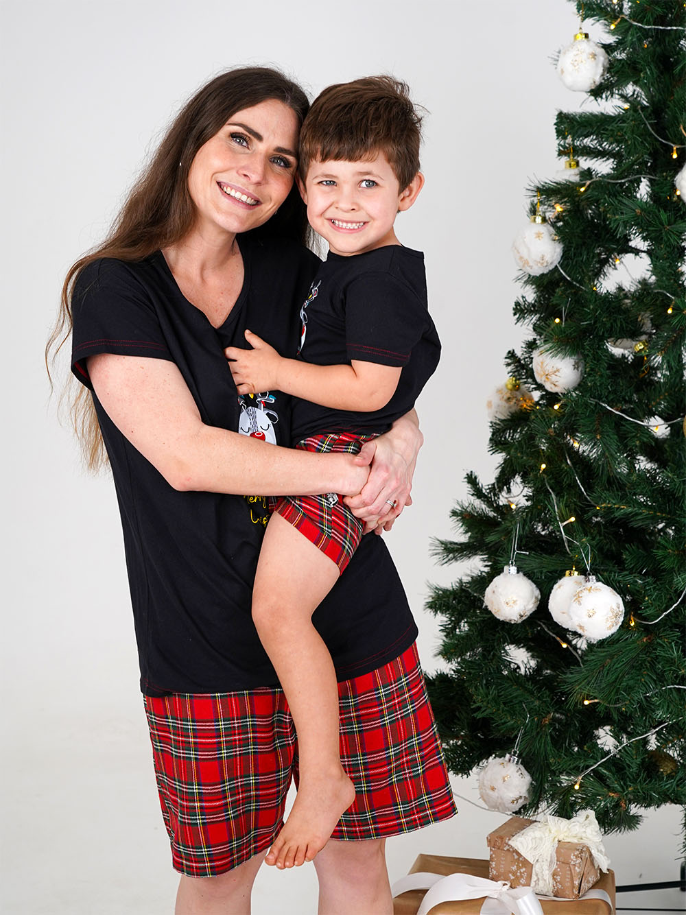 Adult Christmas Tartan Reindeer Pyjamas Set 4 Adult Christmas Tartan Reindeer Pyjamas Set - Image 4
