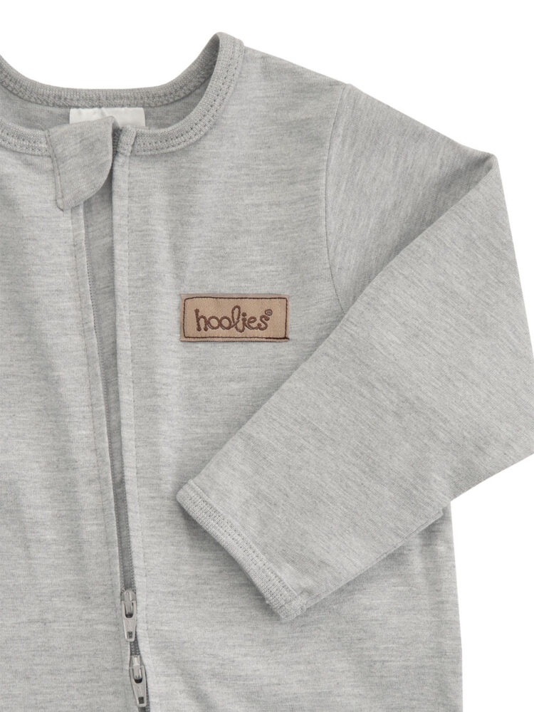 Grey Melange Cotton Onesie Zoom 1