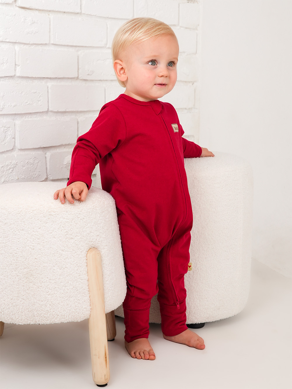 Red Cotton Onesie 1 Red Cotton Onesie Model