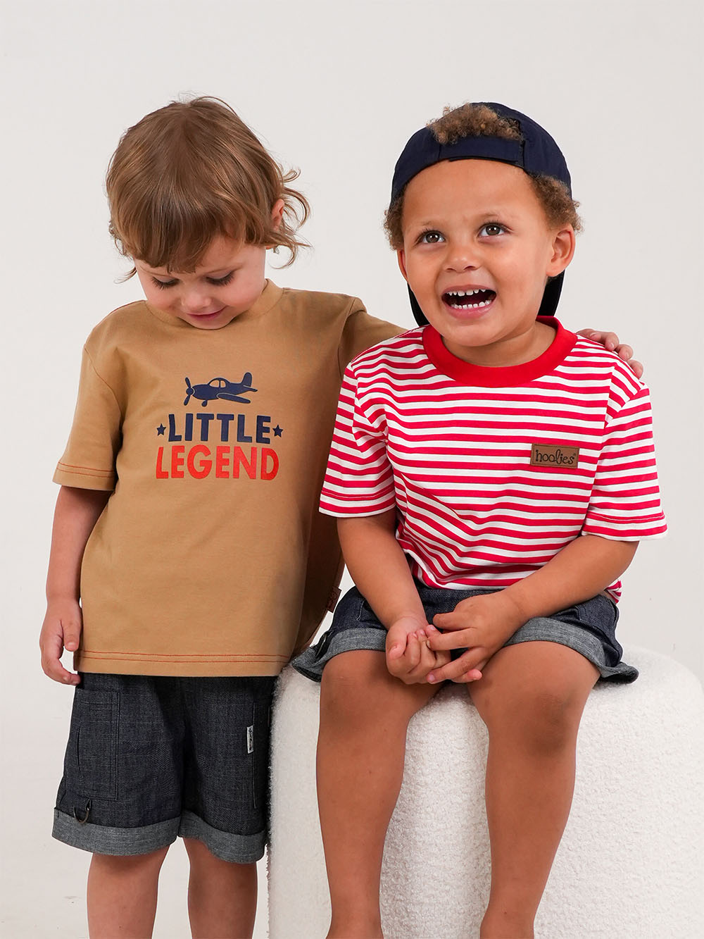 Little Legend and Red Stripe Cotton T-shirts Boys 2 Pack 1 Little Legends Boys Tees Pair