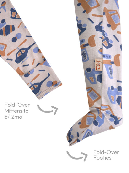 26ALO Little Movers Onesie Footie and Mitten