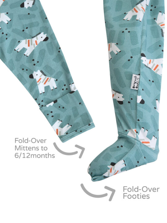 26ATO Tiny Zebra Onesie Mitten and Footie