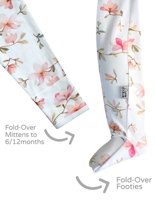 26ADO Dewdrop Petals Onesie Footie and Mitten