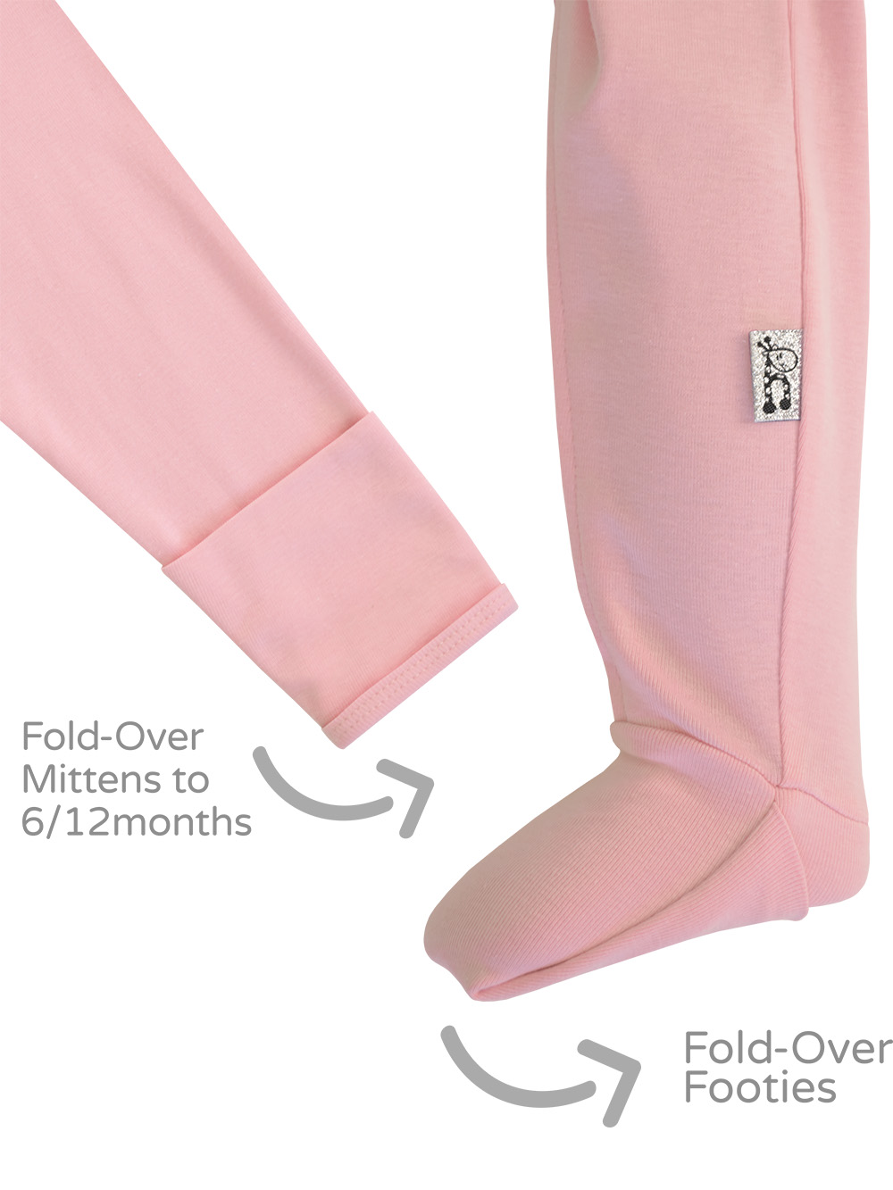 Pink Candy Cloud Winter Cotton Onesie Interlock Footies