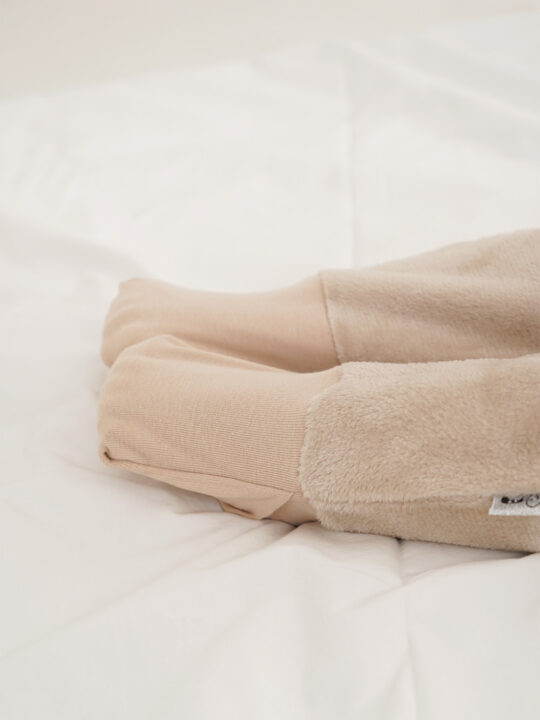 Stone Plush Onesie Fold Over Footies 2
