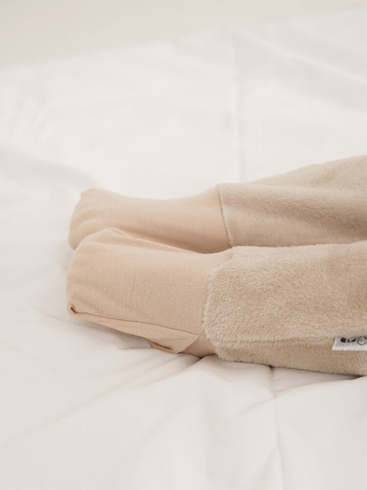 Stone Plush Onesie Fold Over Footies 2