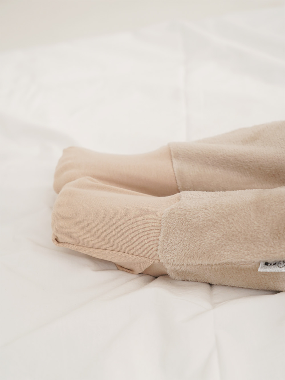 Stone Plush Onesie Fold Over Footies 2