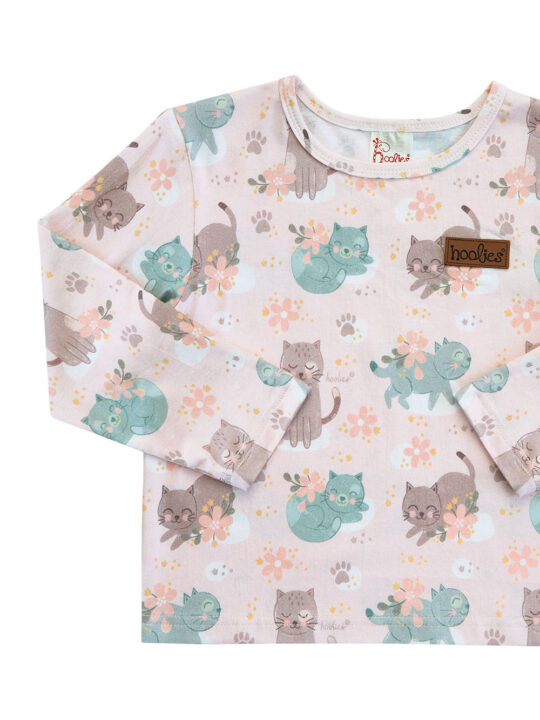 26AKP Blush Kitty Girls Winter Pyjama TOP