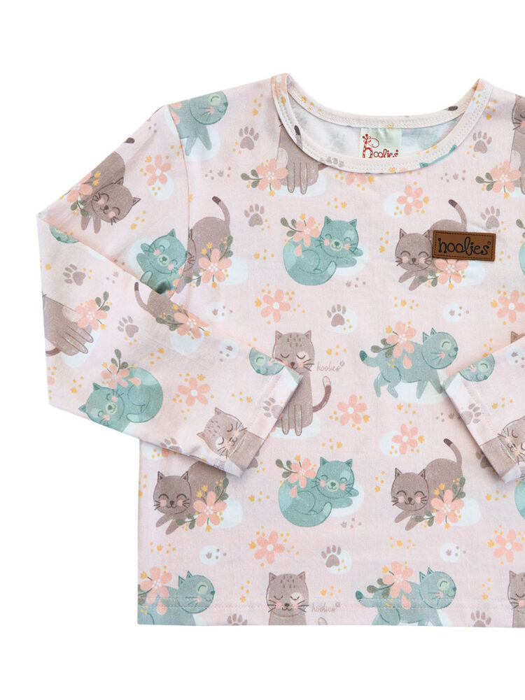 26AKP Blush Kitty Girls Winter Pyjama TOP