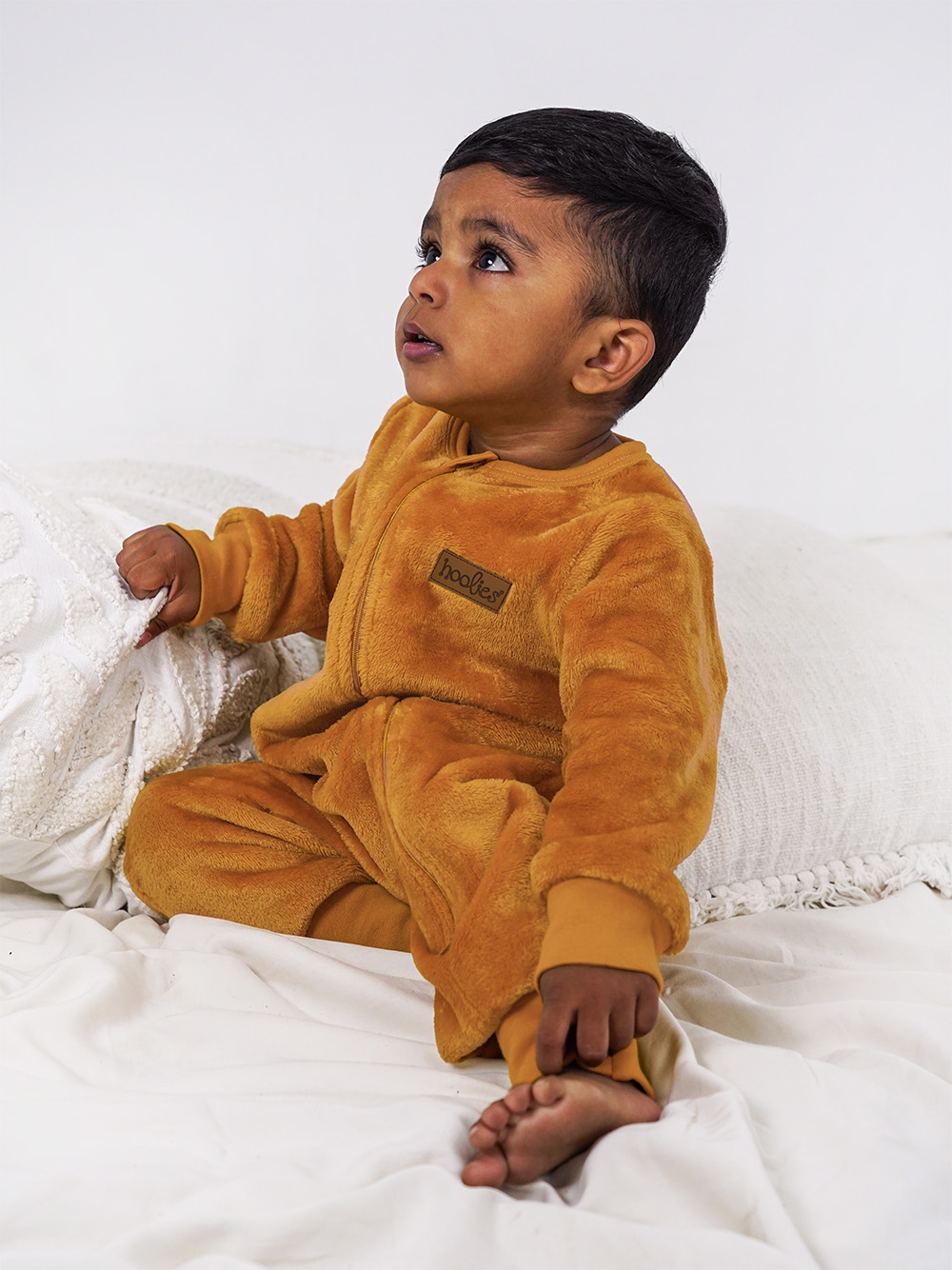 Mustard Plush Onesie Model Boy