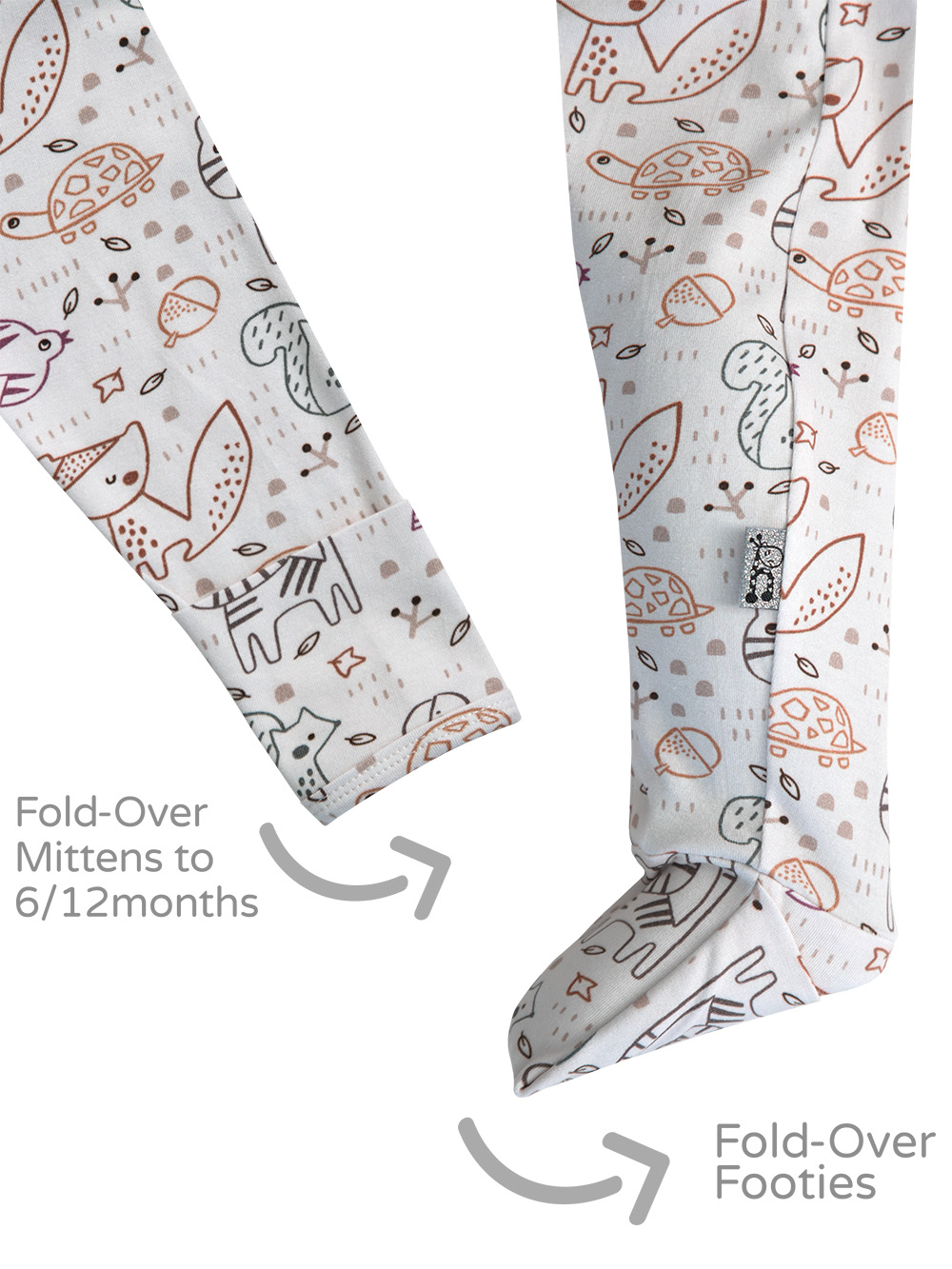 26AVA Vanilla Woodlands Onesie Zoom Footie and Mitten